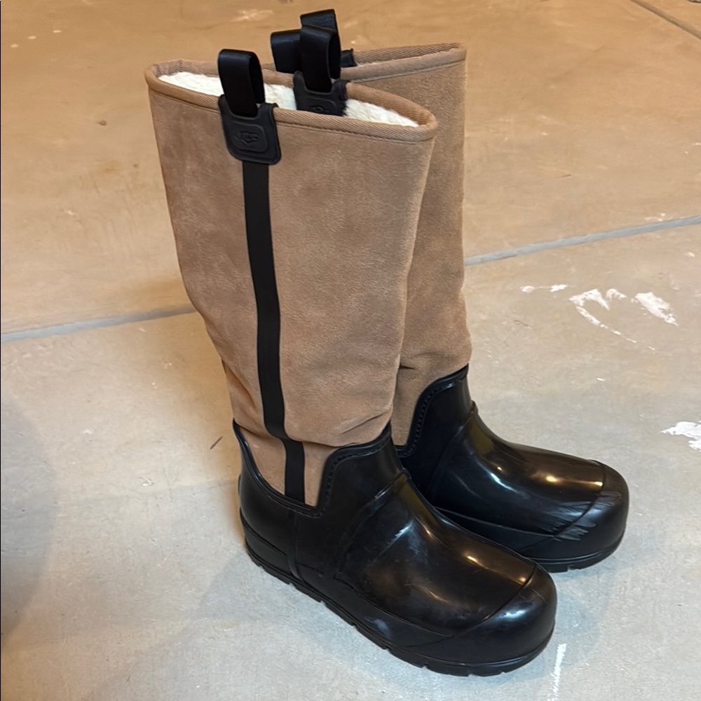 Tan and Black Winter Boots